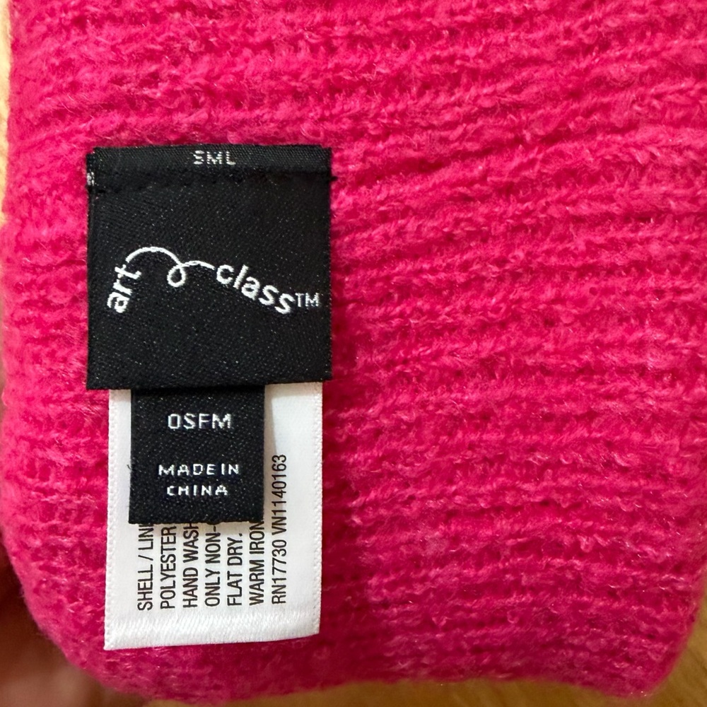 NWT ART CLASS Vibrant Pink Knit Winter Beanie Hat (One Size Fits Most) 💗 - Picture 4 of 6